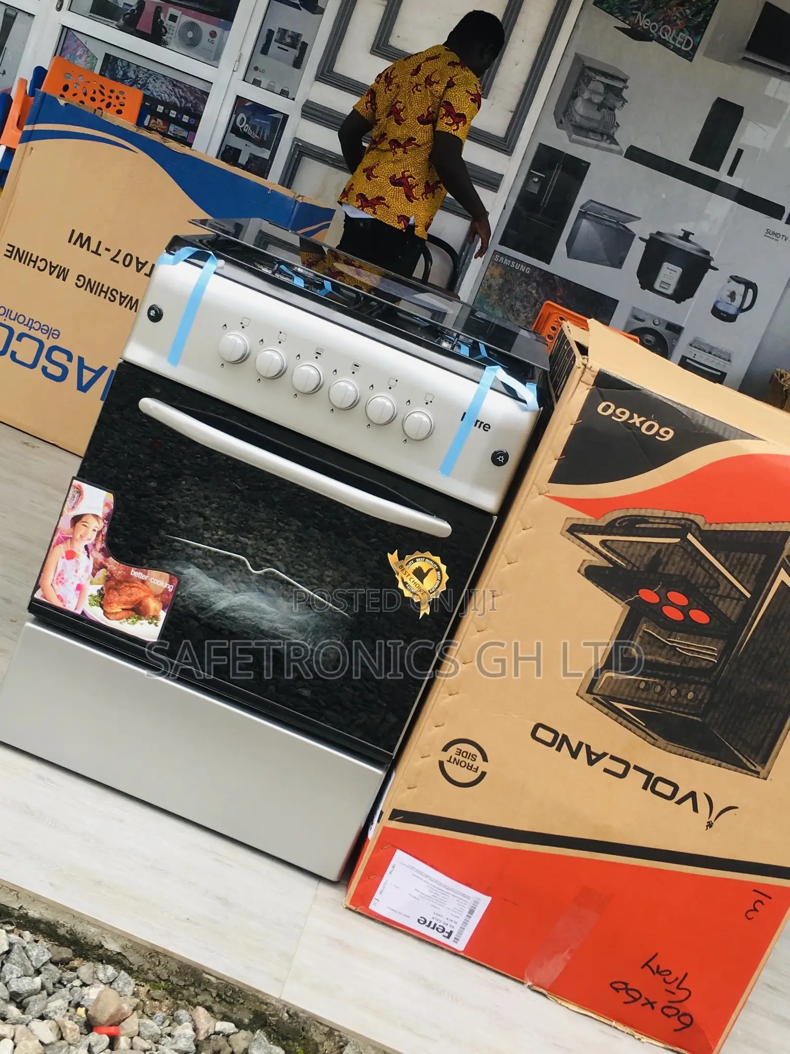 Best Ferre 60x60 Oven With Grill Sliver 4 Gas Burner
