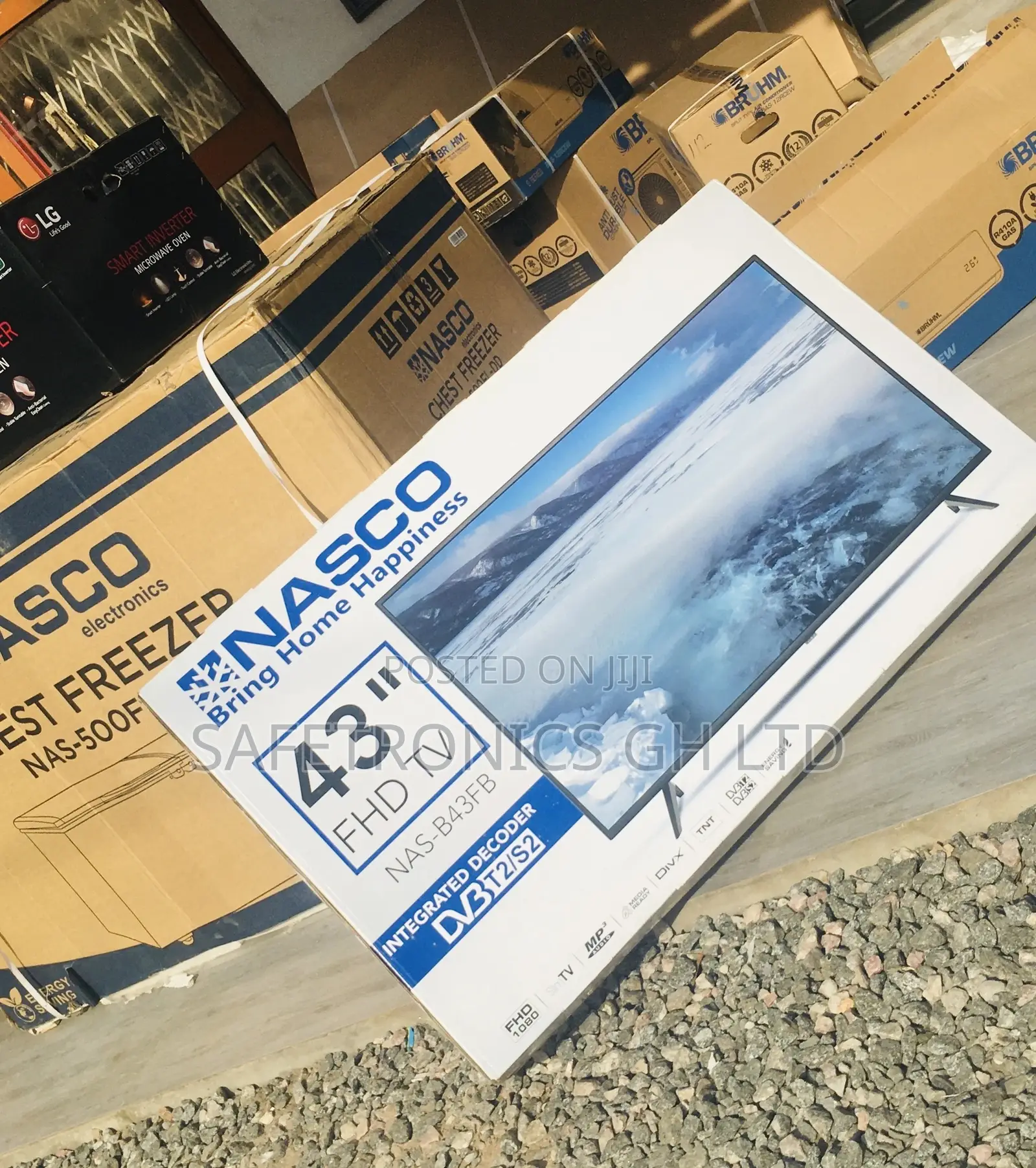 Black Digital Satellite Nasco 43 Inches Glossy LED Full HD