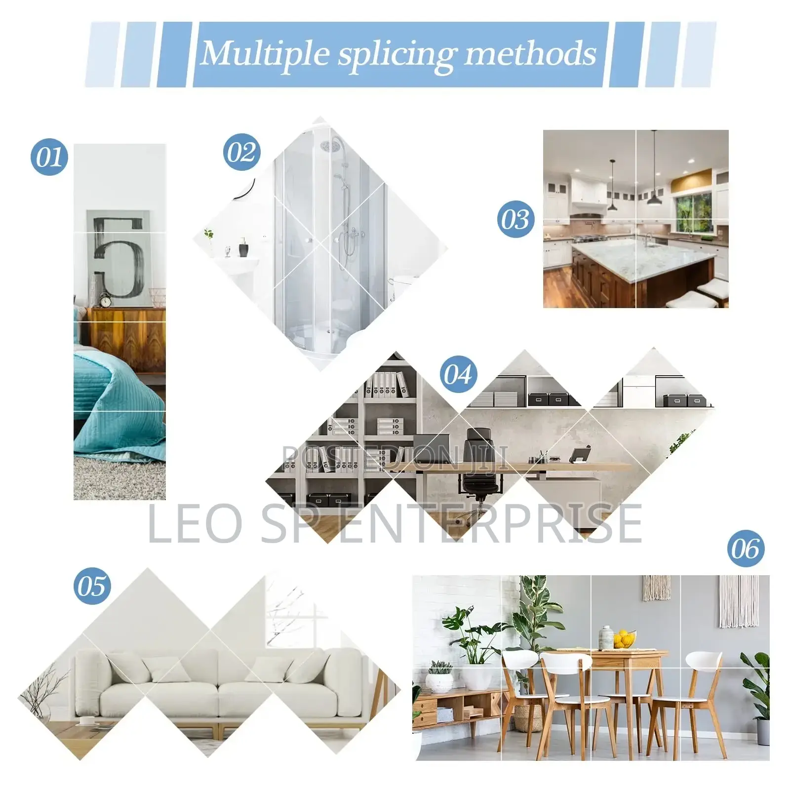 Acrylic Rectangle and Round Sticker Mirror