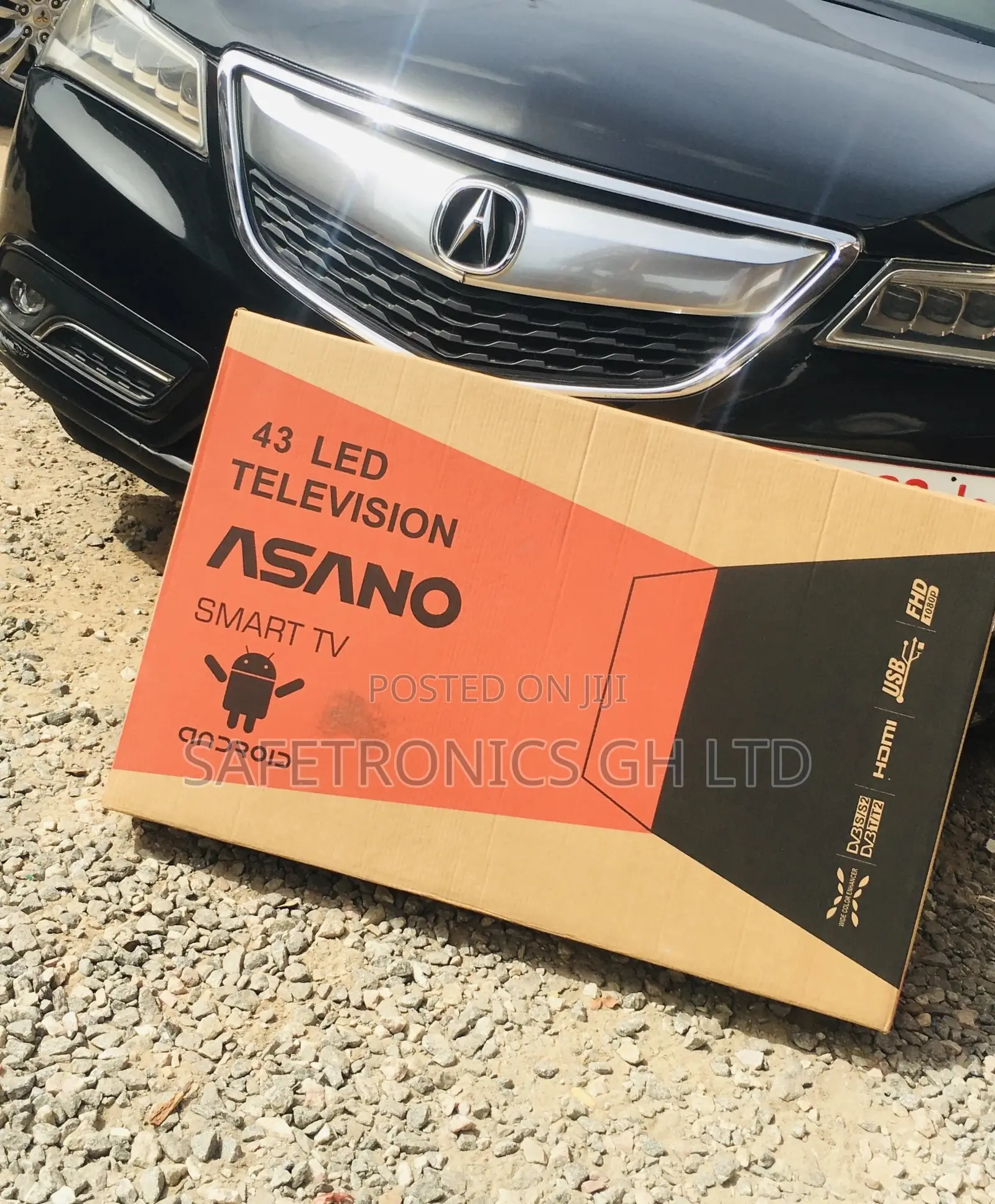 Asano 43 Inches Glossy LED Tv Smart Digital Black Tv
