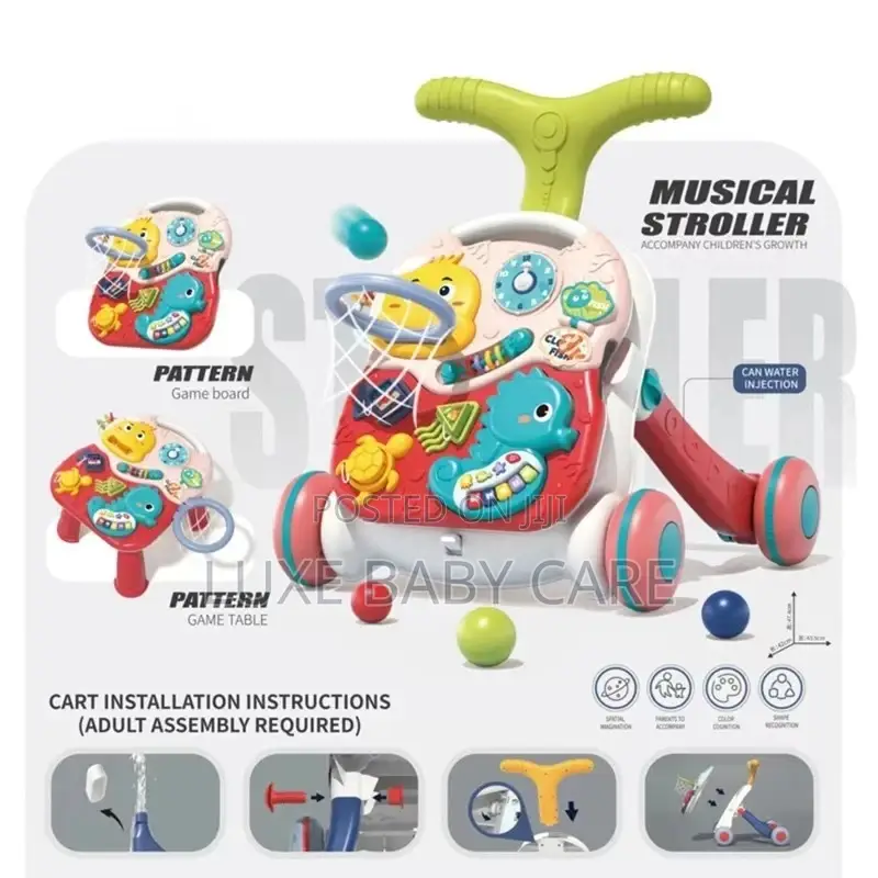 3 in 1 Baby Walker With Musical Table, Adjustable Walker .