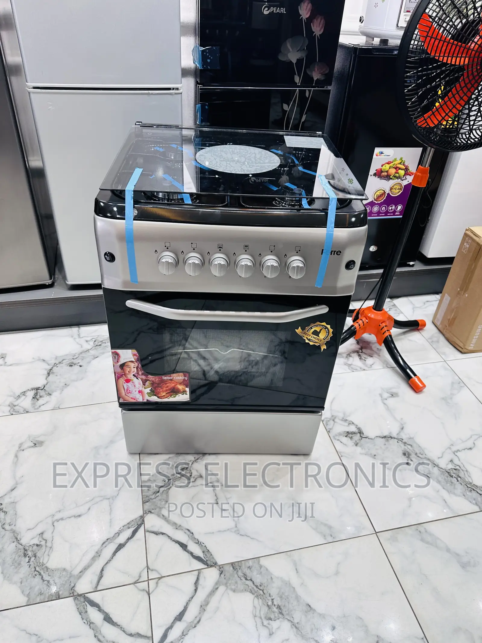 Ferre 60/60 Gas Cooker Auto Ignition 4burner Grey Colour