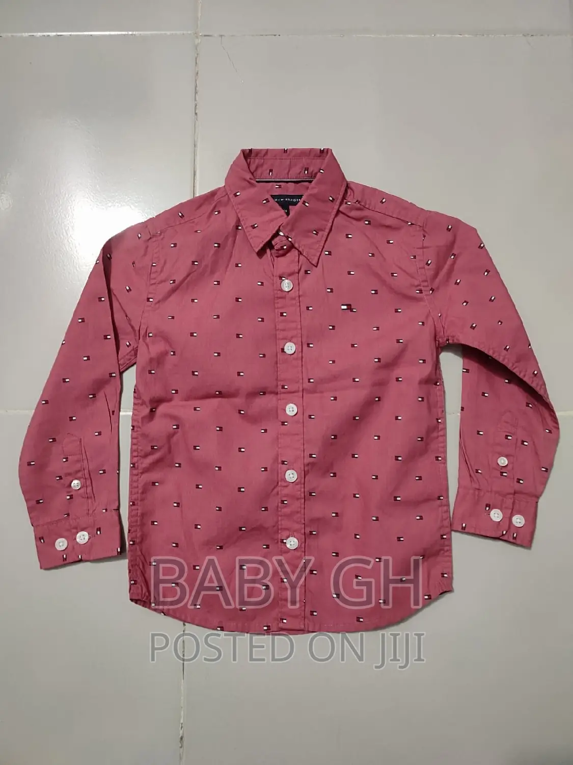 Pink Boys Tommy Hilfiger Long Sleeve Shirt