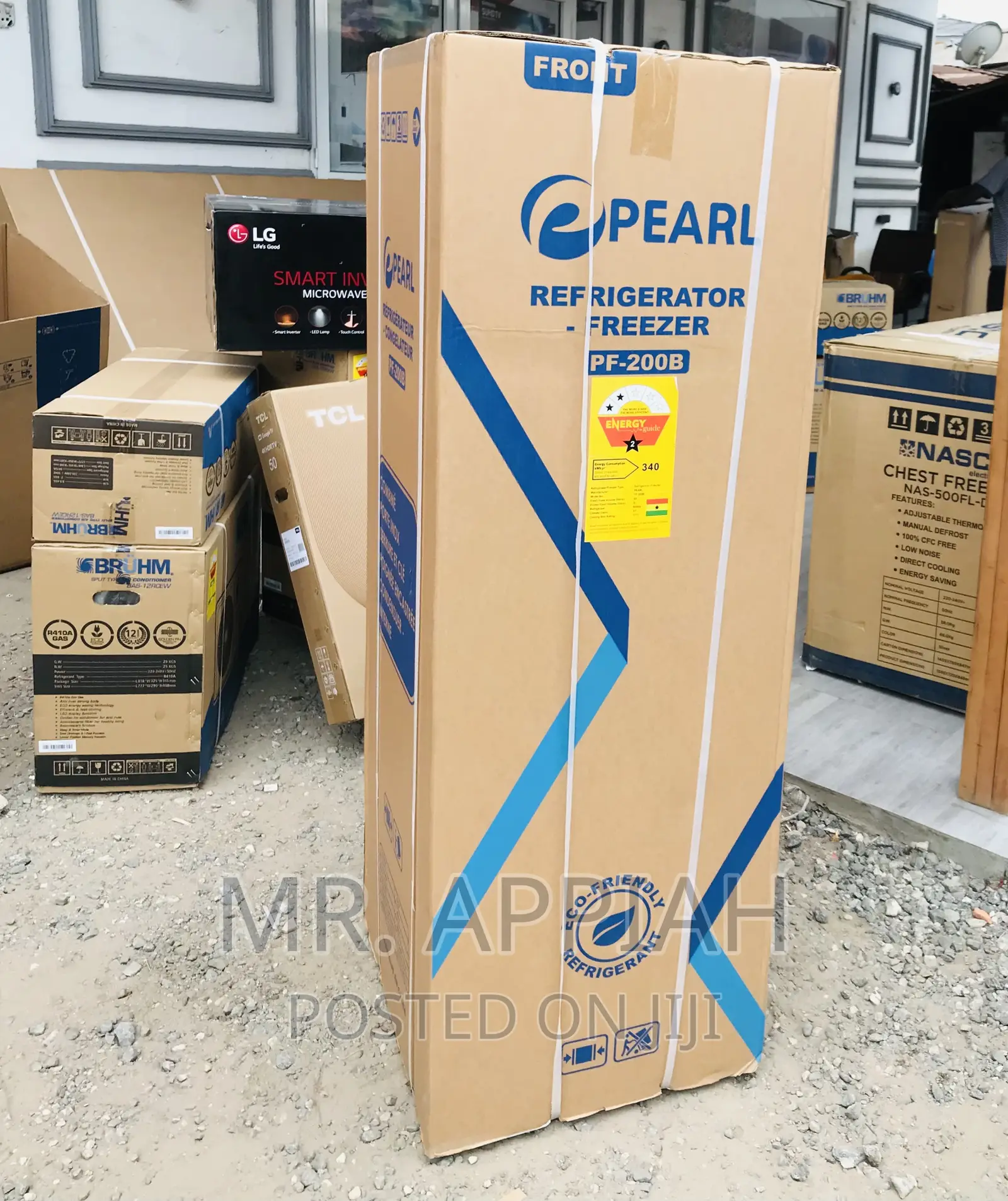 Original Pearl PF-200B Double Door Refrigerator(Gray) 