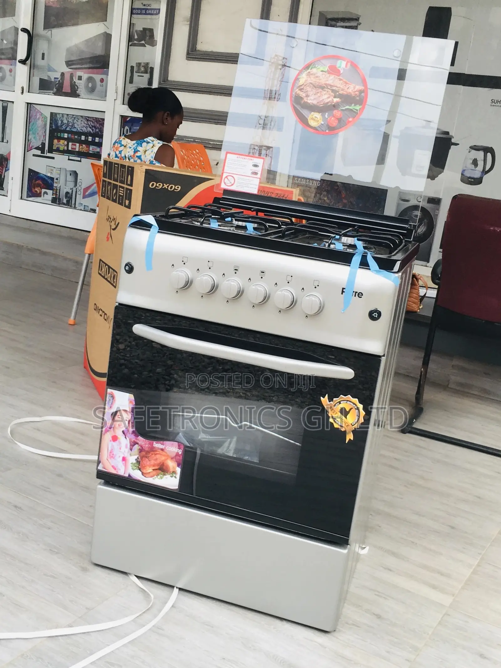 Quality Ferre Oven With Grill 60x60 4 Gas Cooker Gray