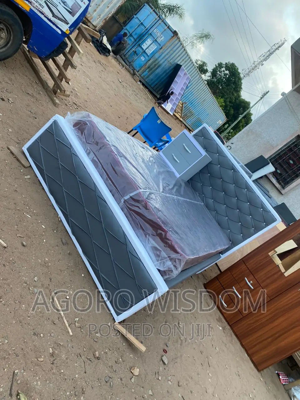It's Double Bed Frame With Bed Side Cabinet
