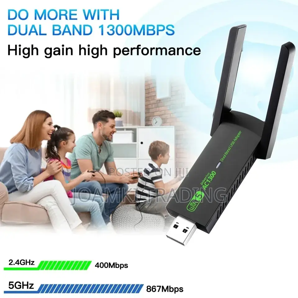 1300mps Wifi Adapter, 2.4g 5g Dual Band Wifi Network Adapter