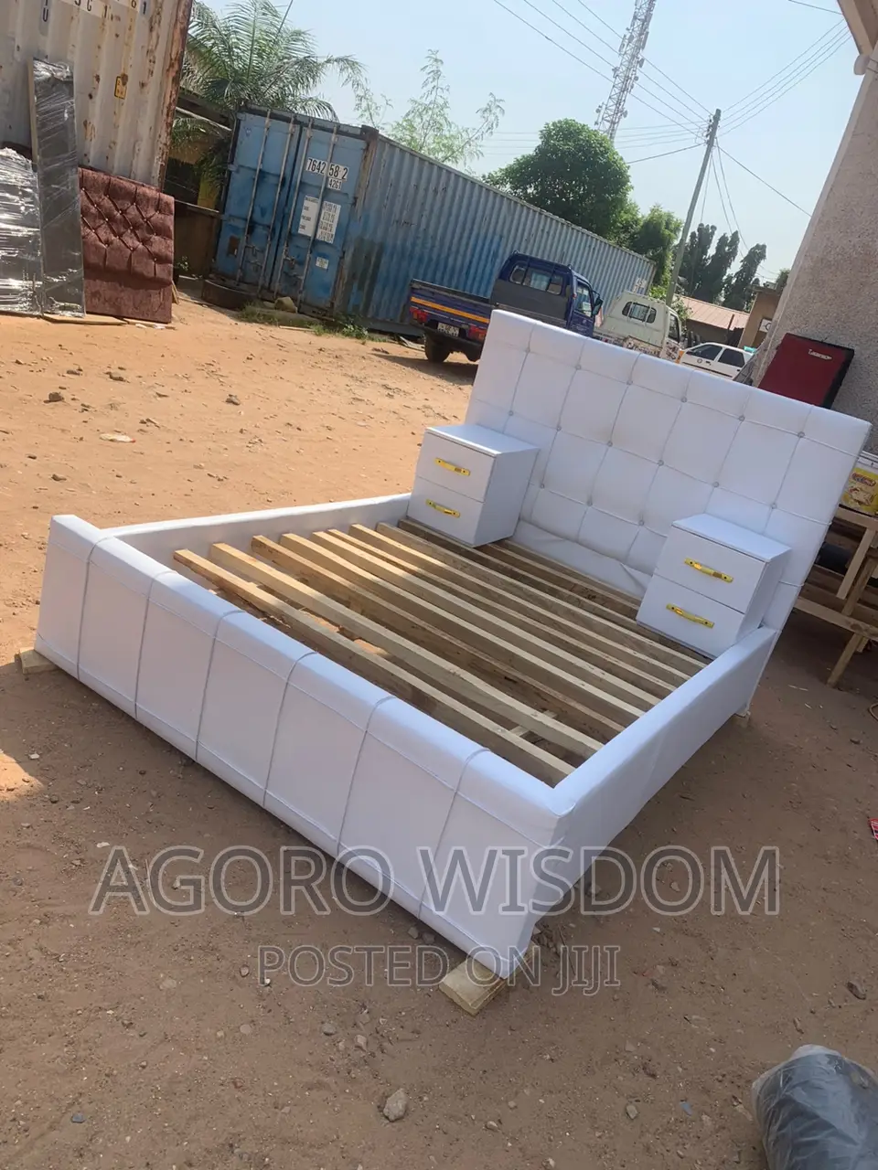 It's Double Bed Frame With Two Bed Side Cabinets