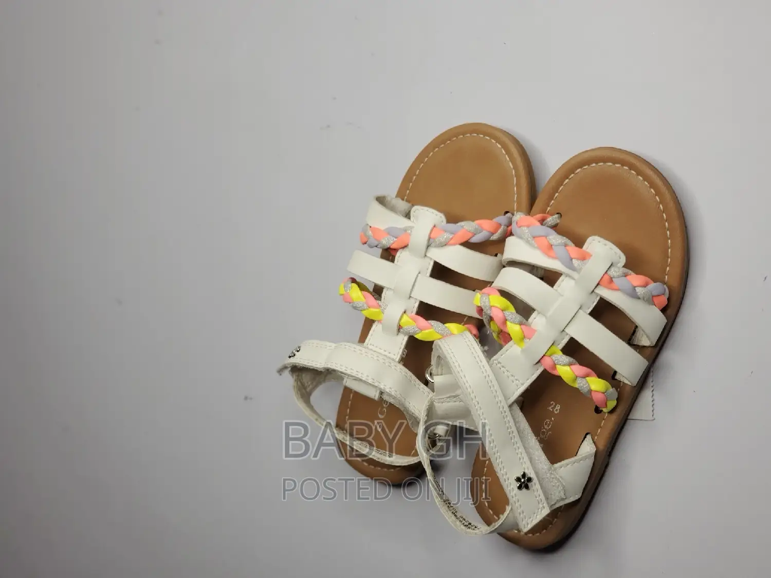 George Brown Sandals With White and Braided Colours Girls