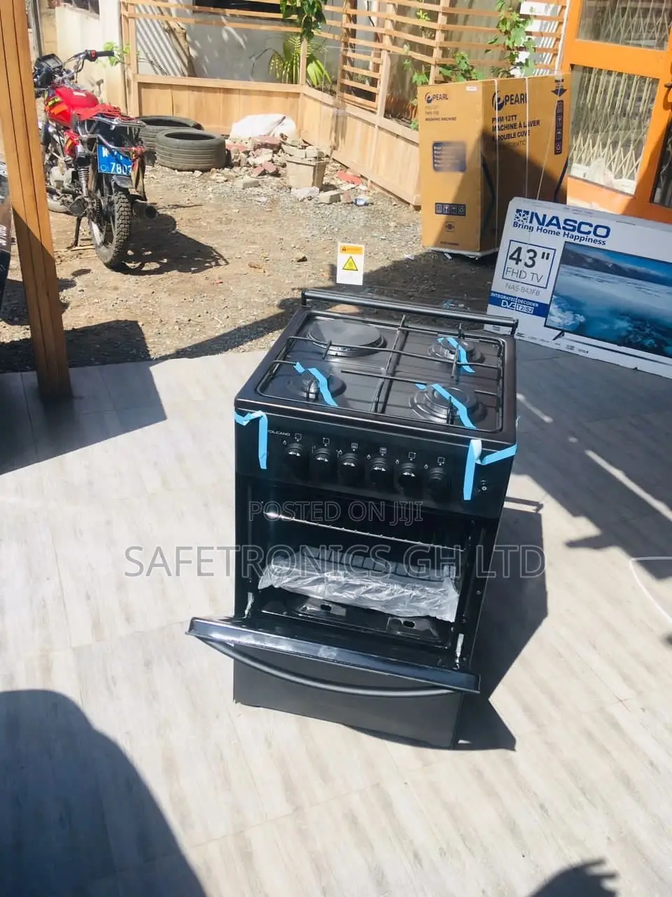Grab Black 3 Gas Burner Oven With Grill 1 Electric Volcano