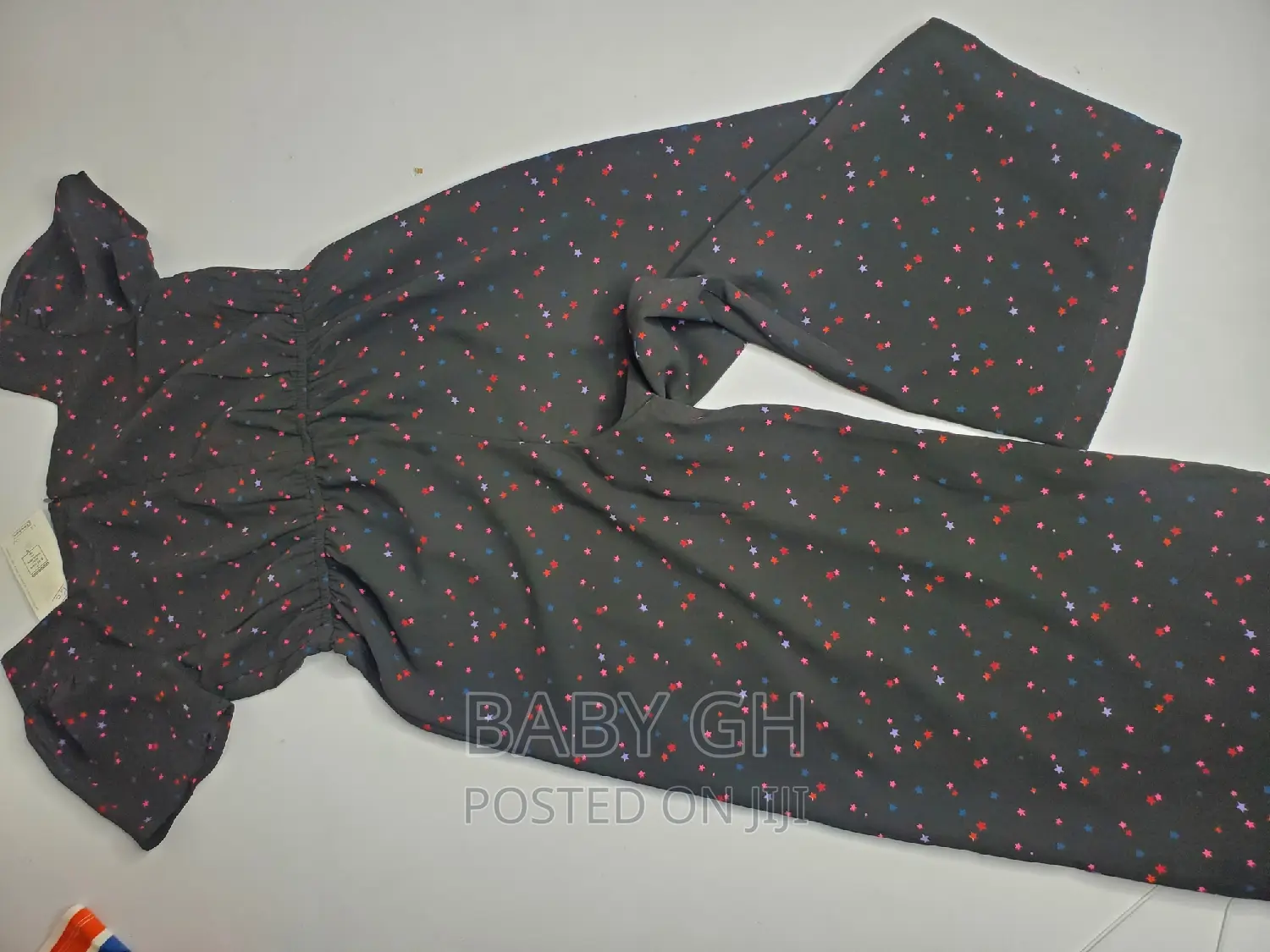Girls Black Star Themed Jumpsuit