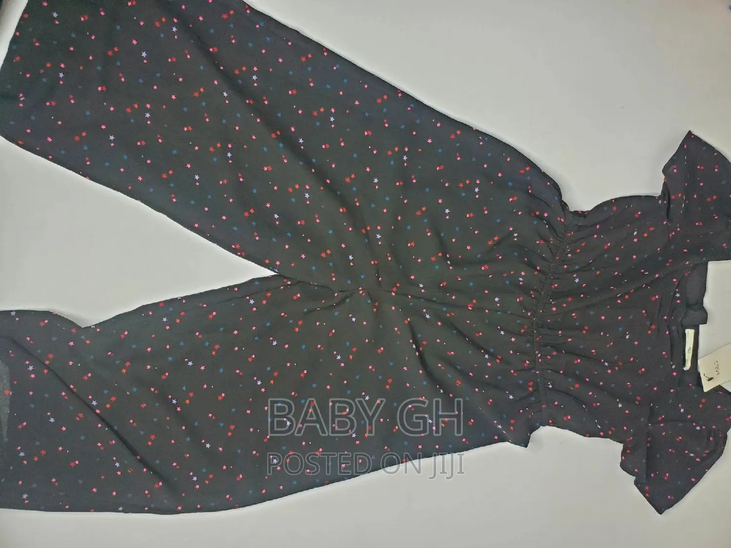 Girls Black Star Themed Jumpsuit