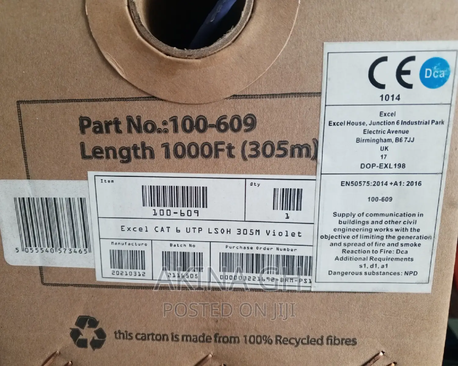 Excel Cat6 Utp Cable 305m Violet Color Bx305m