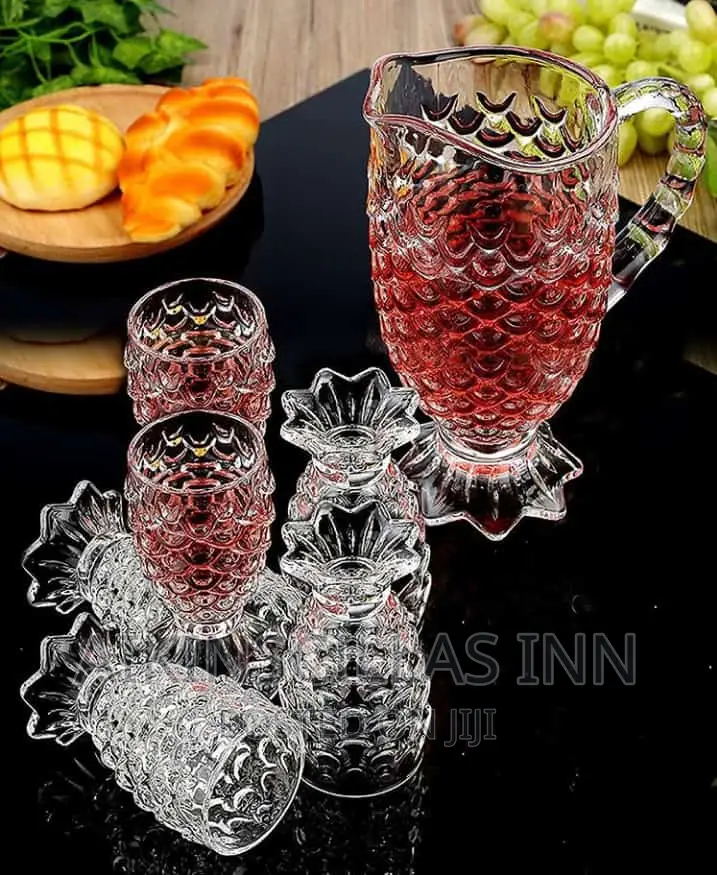 Glass Jar With 6set of Glass Cup