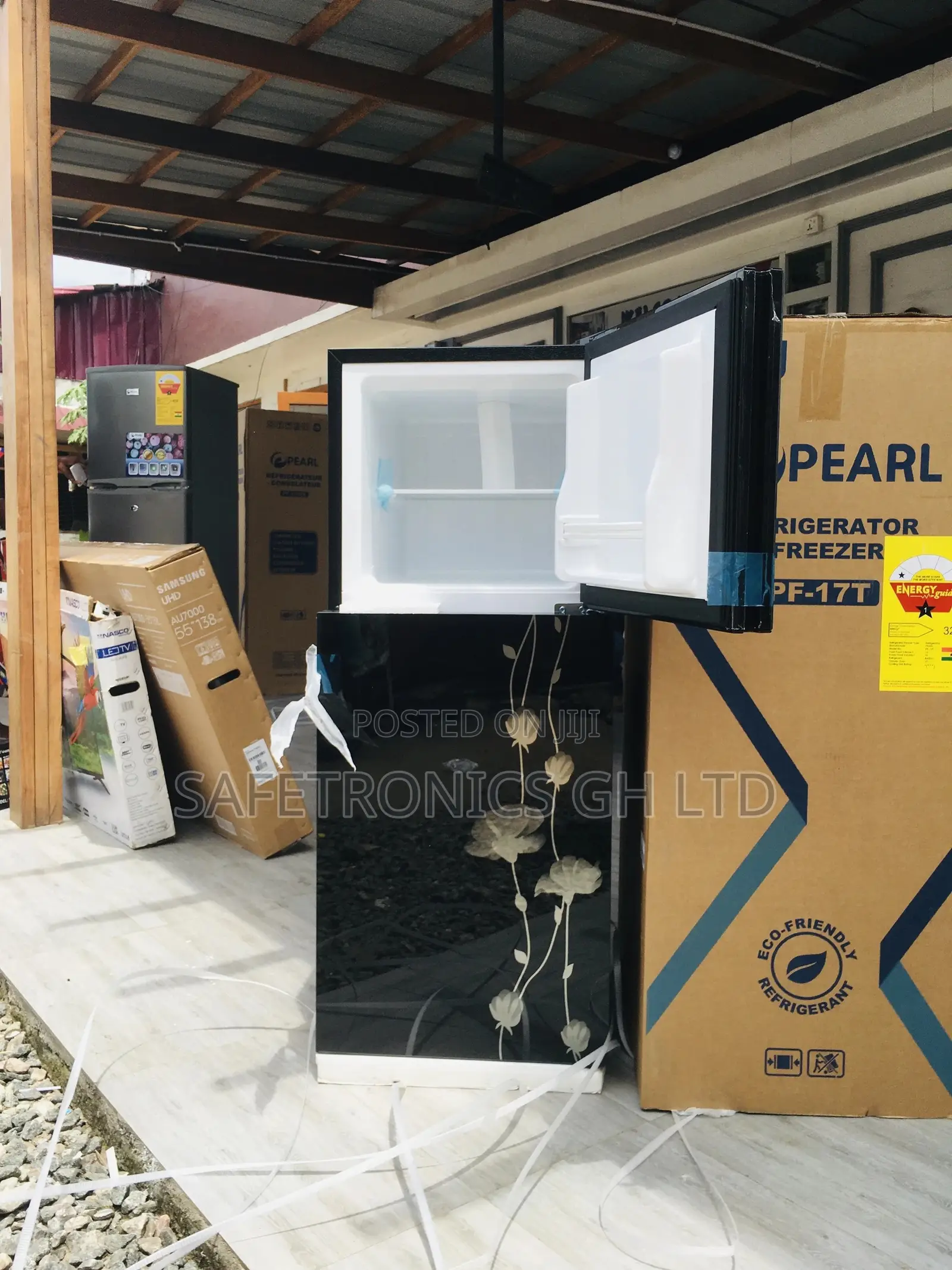 Topfreezer Pearl Glass Black PF-17T Doubledoor Fridge