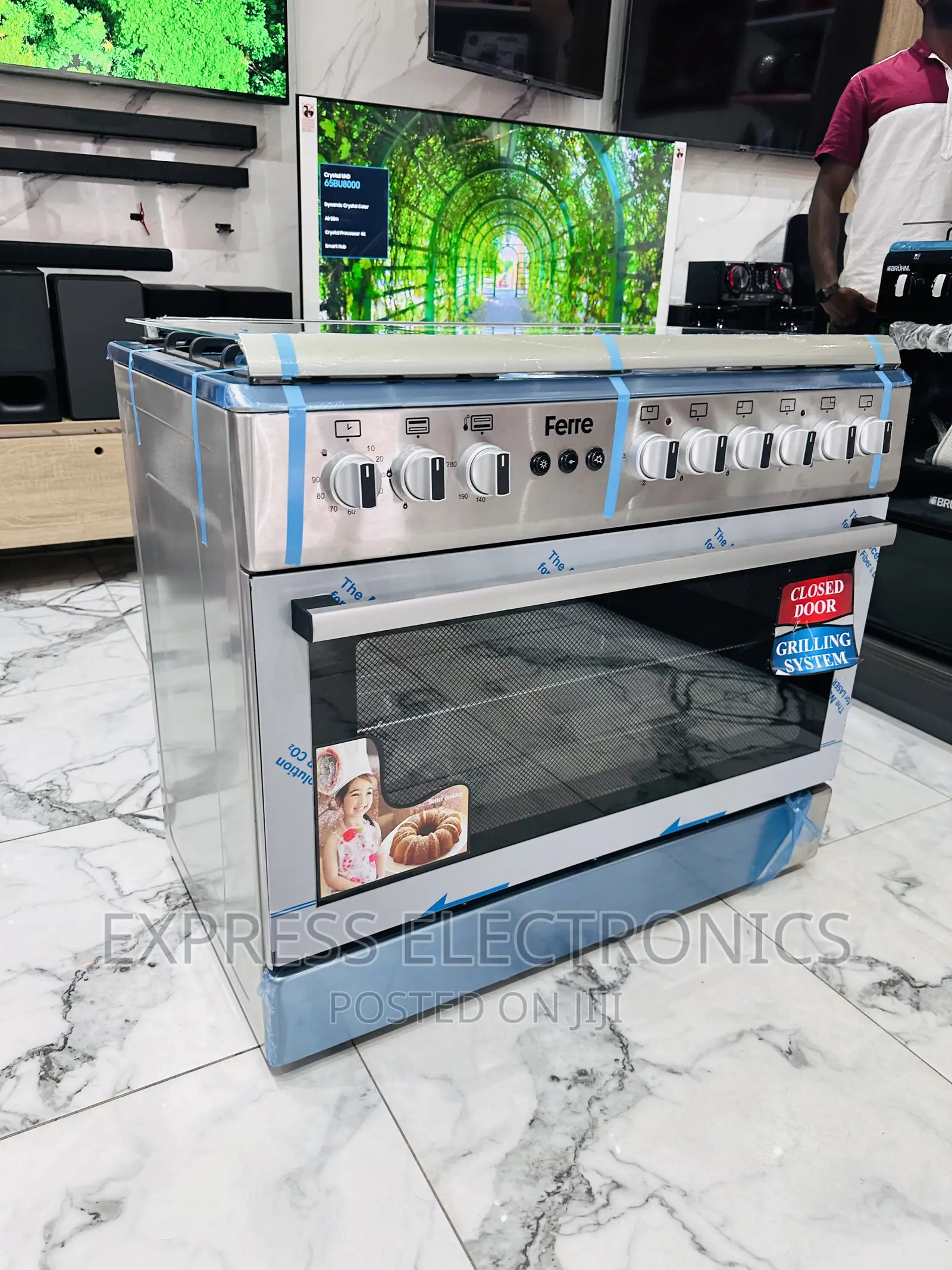 Shop the Best Gas Cooker 6burner All Gas Sliver Oven
