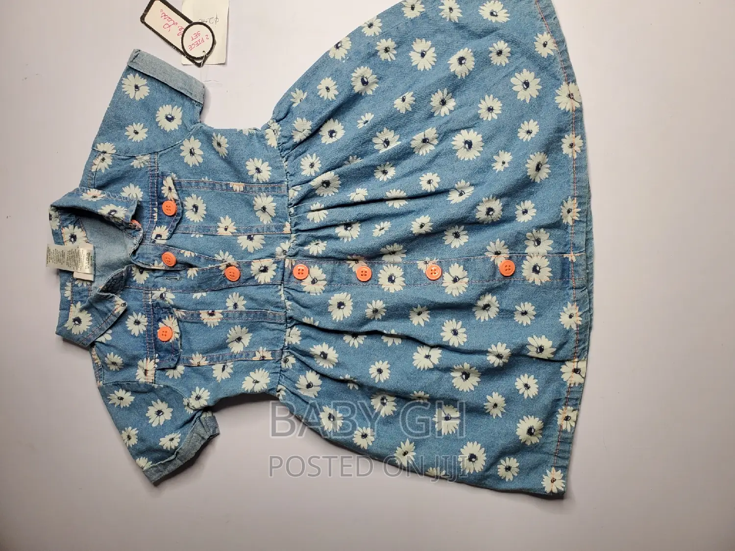 2 Piece Little Lass Denim Floral Dress