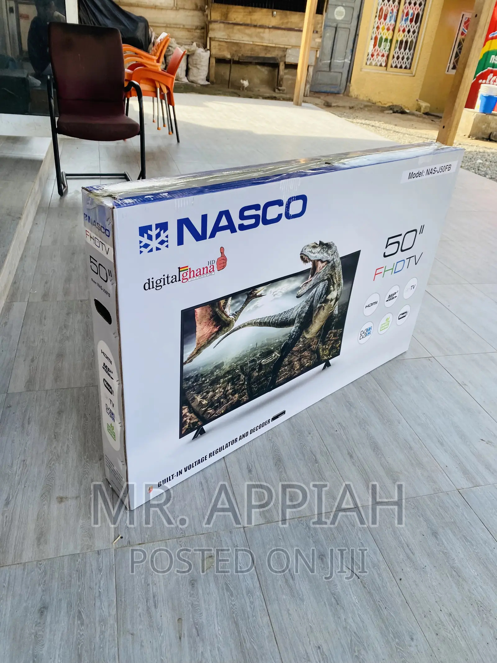 Unique Nasco 50” FHD Digital Satellite Electric Tv (Black).