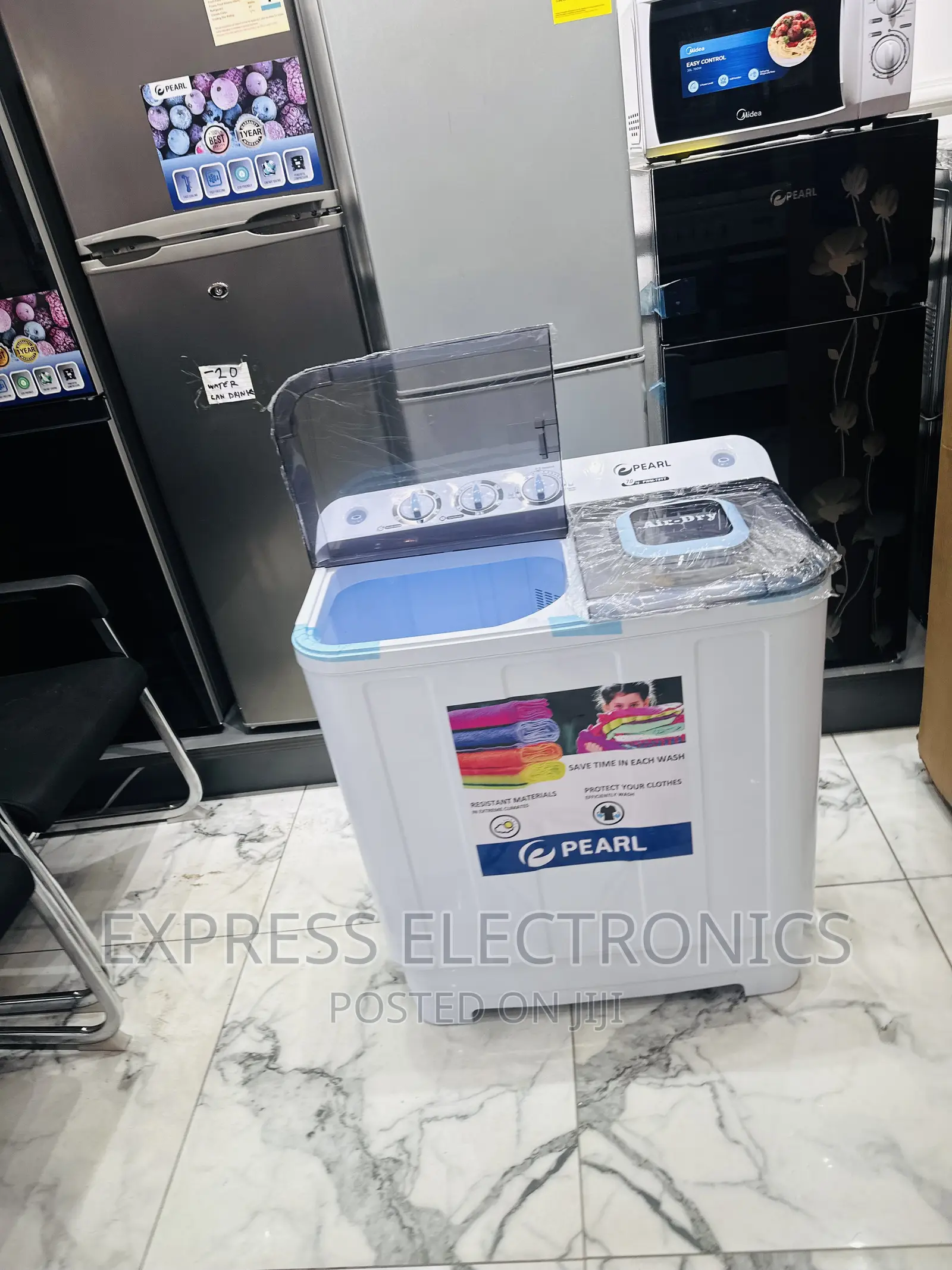 Transparent Lid Washing Mac 12kg Topload Pearl