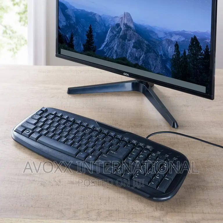 Onn Usb Connected Soft-Touch Wired Keyboard, Black