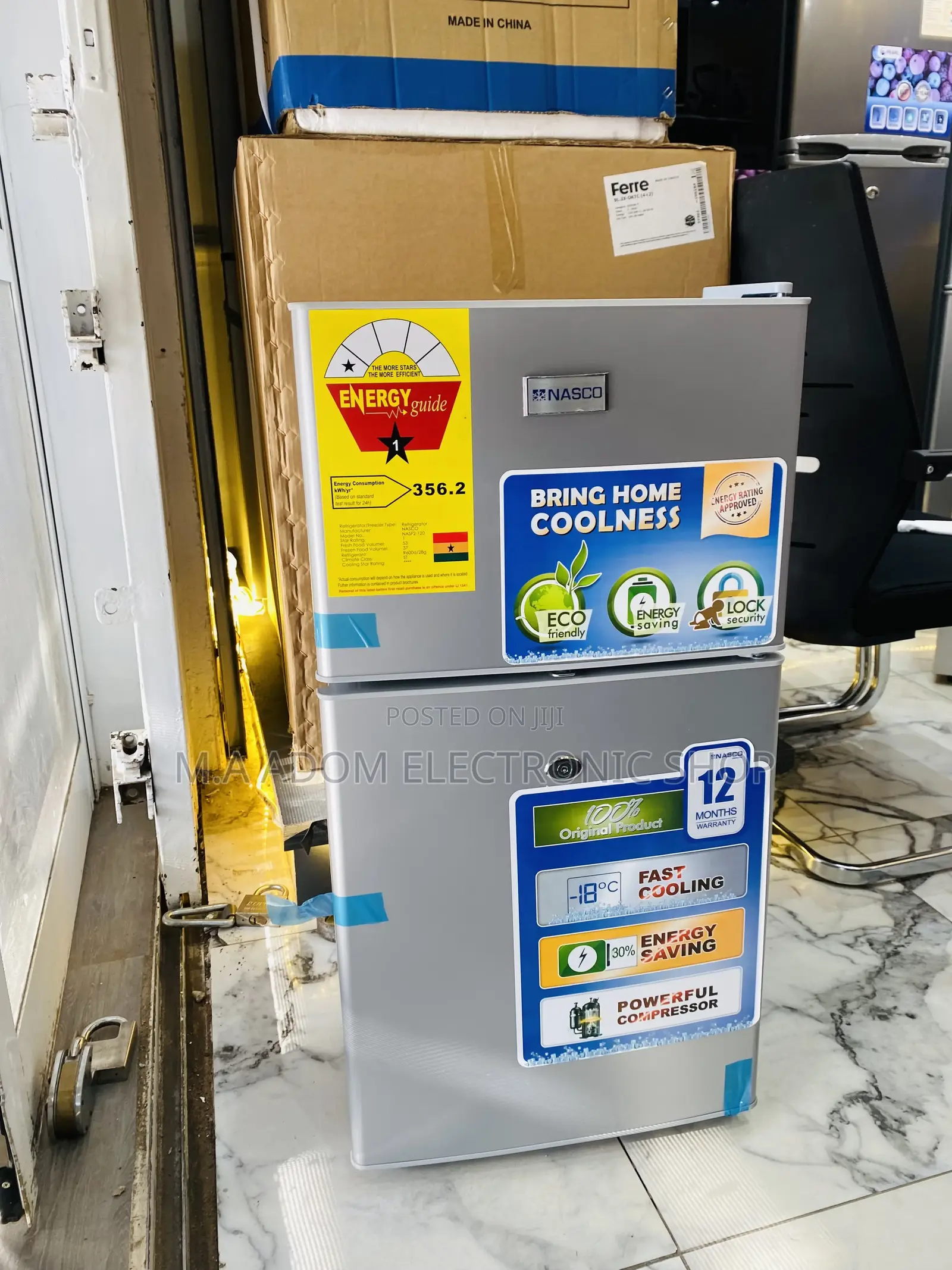 Energy Saving Nasco(Nasf2-13)2 Door Table Top Fridge 