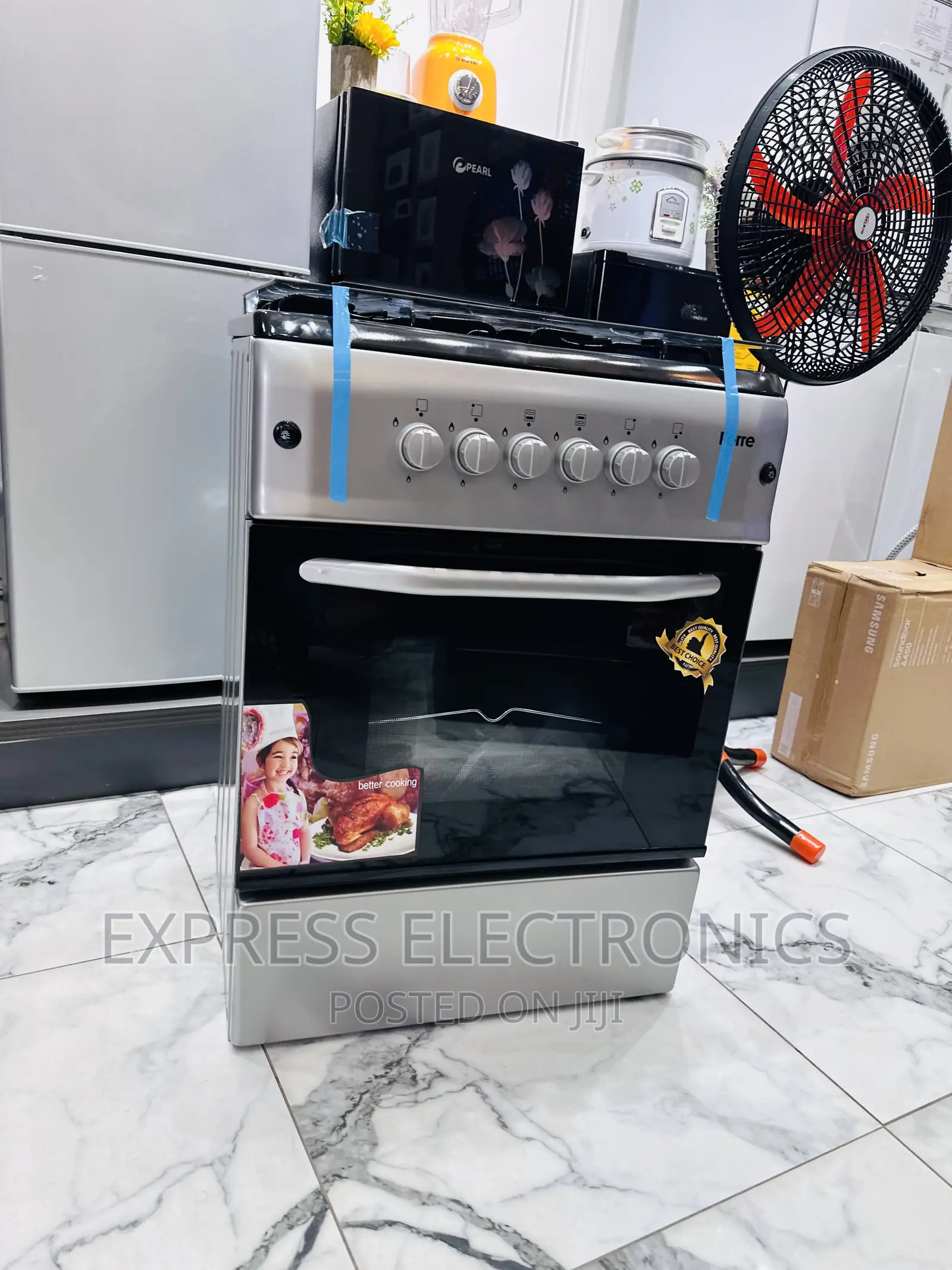 Sliver Gas Cooker Oven Rotisserie 4burner 60/60.,