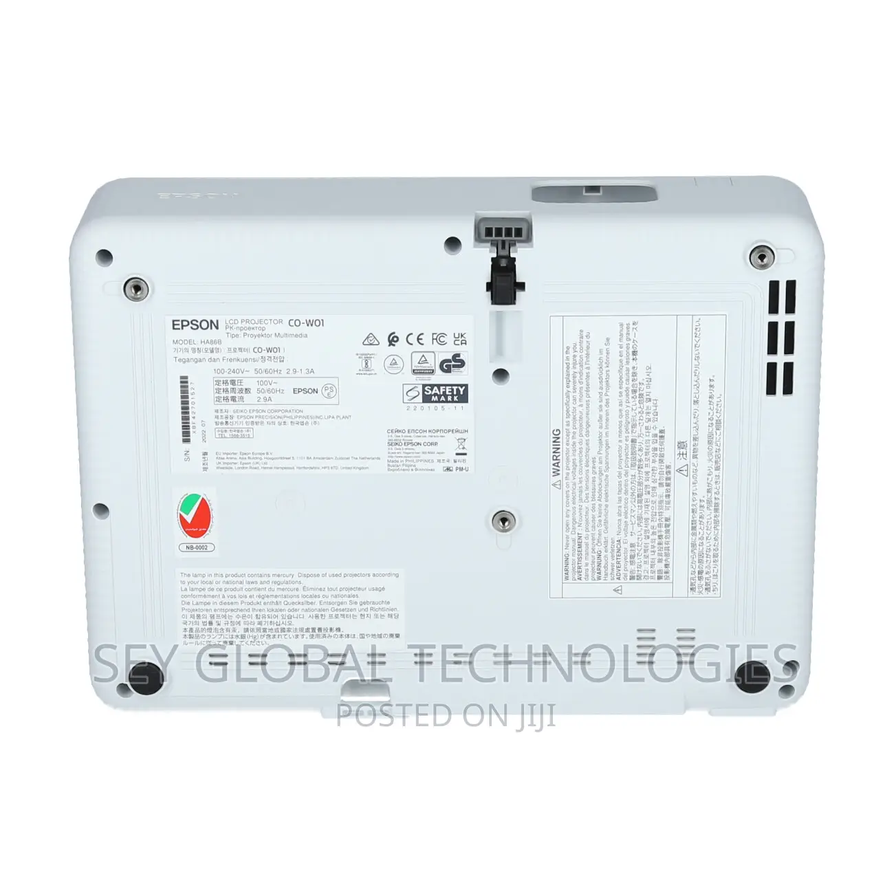 Epson Epiqvision Flex Co-W01 Portable Projector, 3-Chip 3lcd