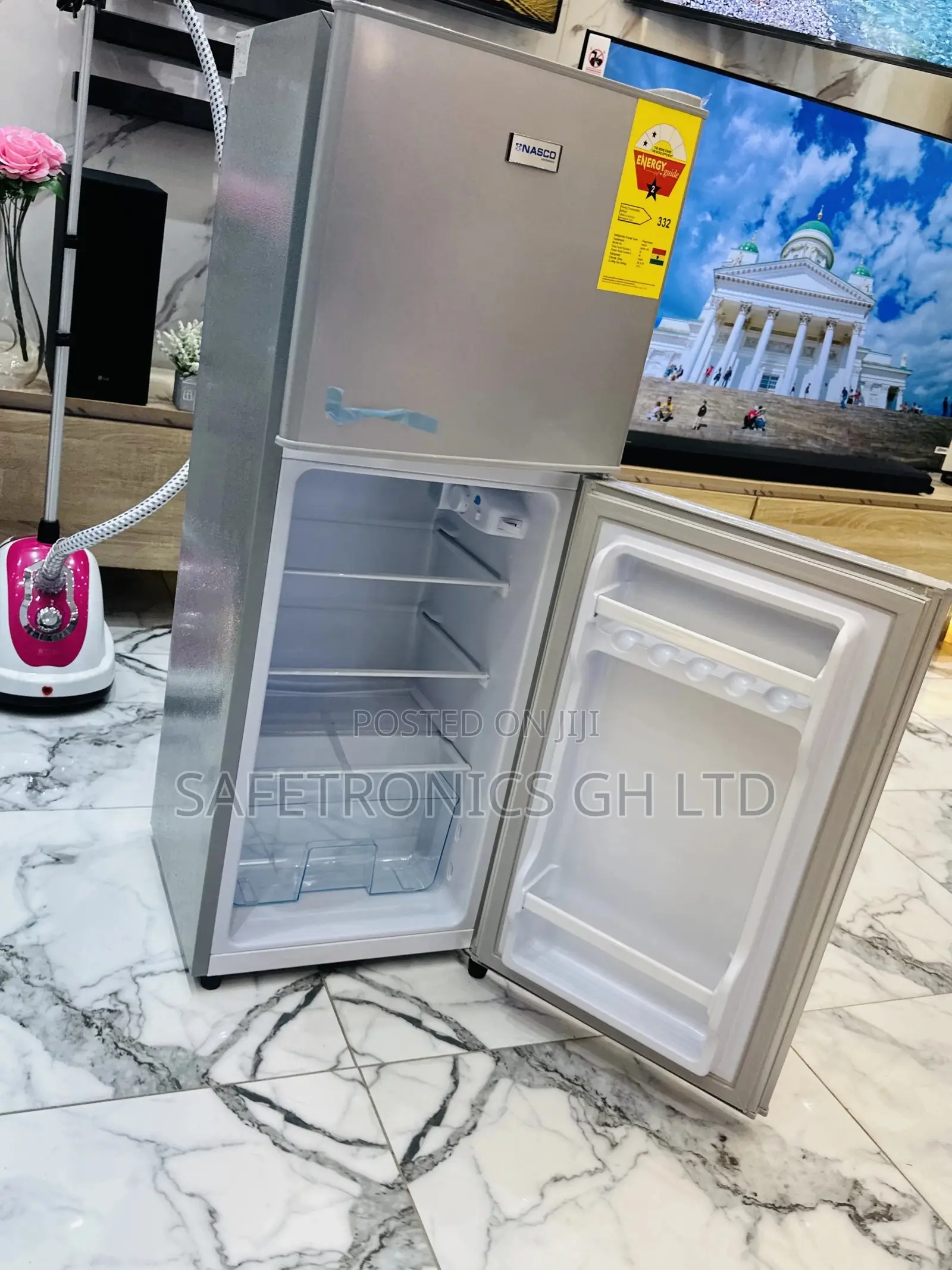 Gray Nasf2-13fl Doubledoor Nasco Topfreezer Fridge