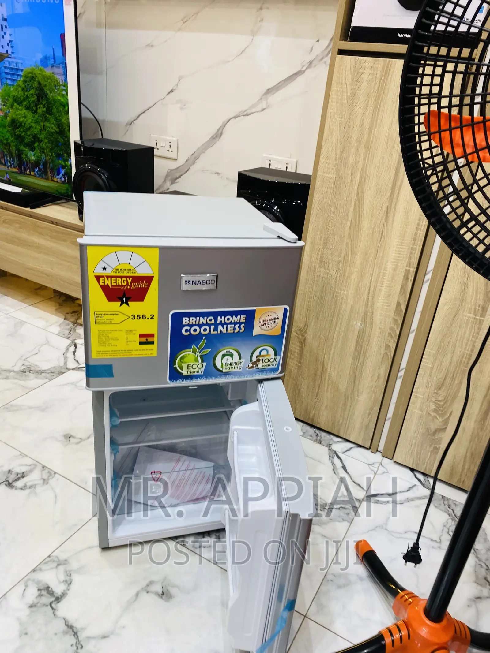 Fast Cooling Nasco Double Door Fridge(Nasf2-120)Gray.