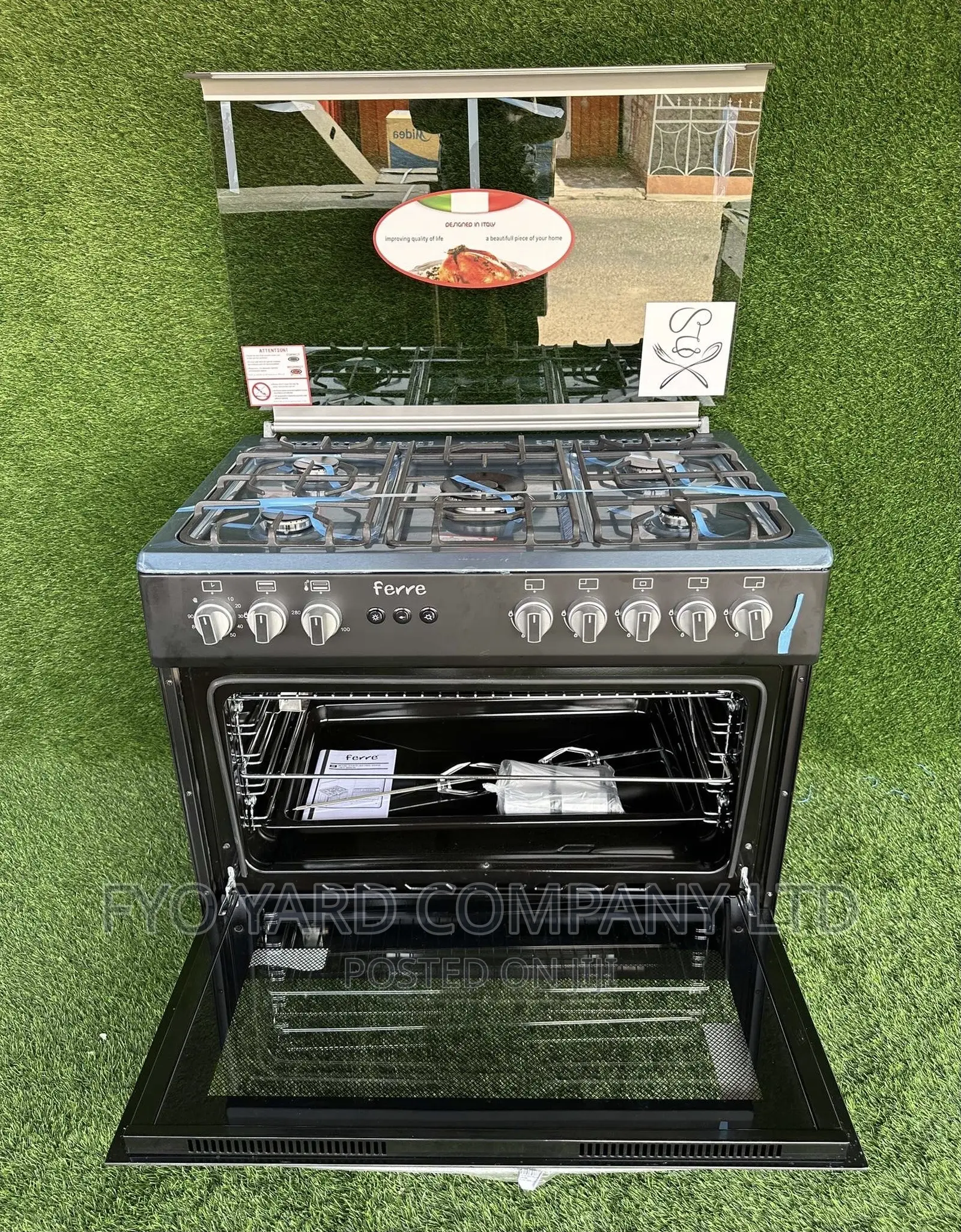 Ferre Gas Cooker 60*90 5 Gas Burner Silver