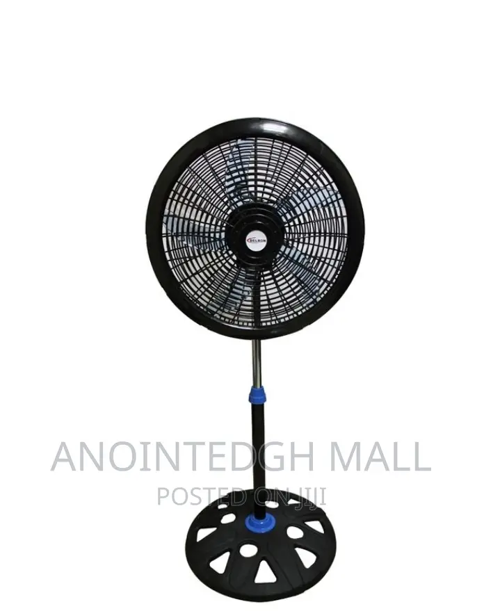 Round Base Standing Fan - 18" Black/Blue