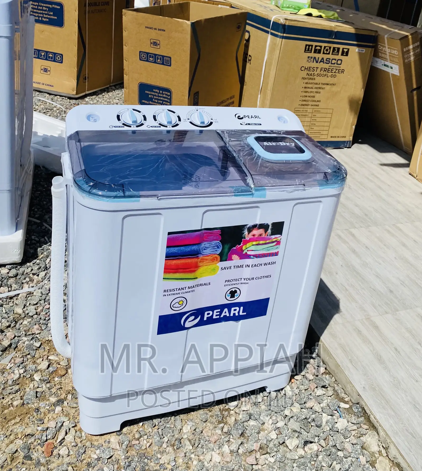 Durable Pearl 7kg Spin/Dry Electric Washing Machine 