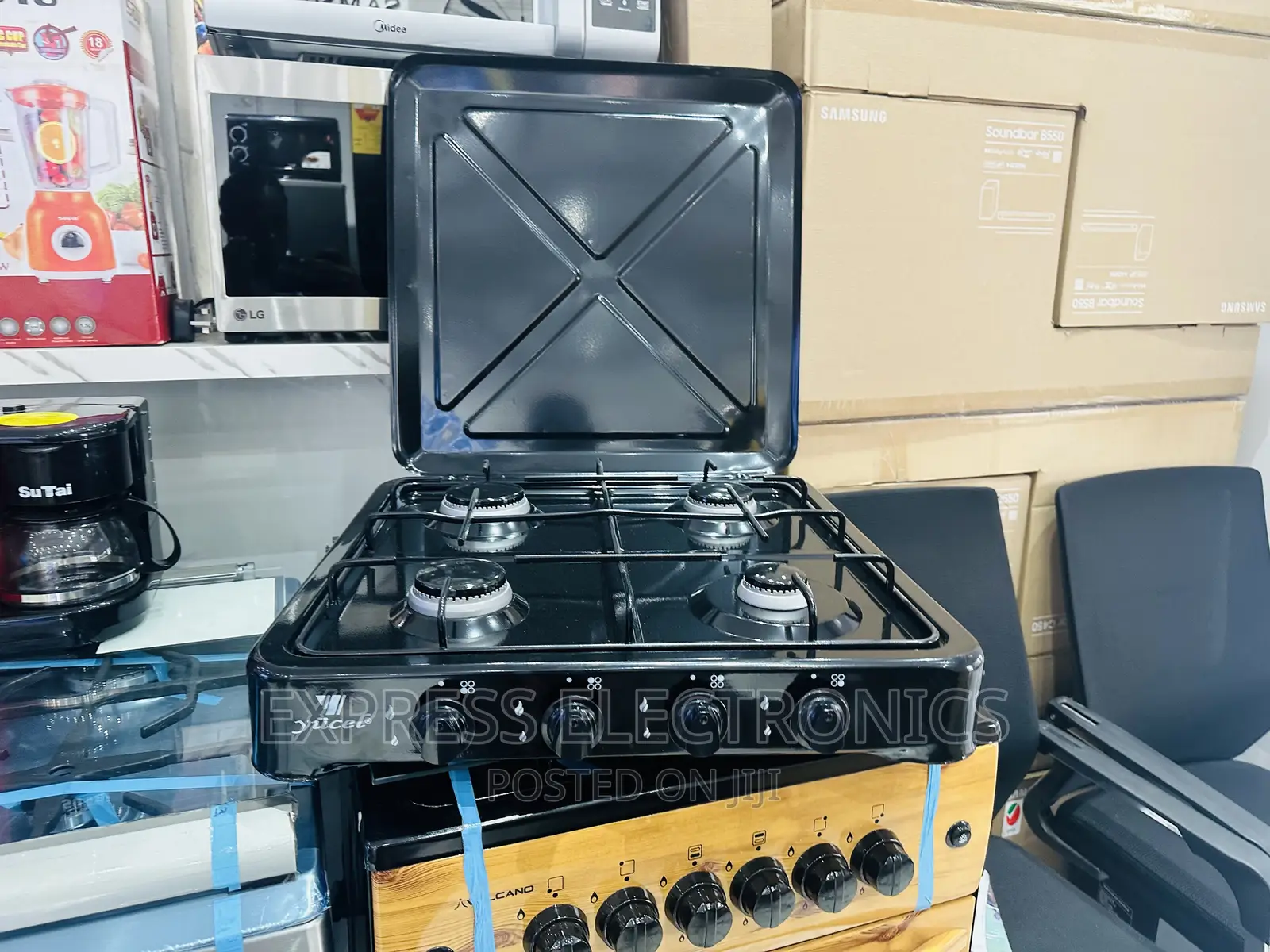 Black Buy for Less Yucel Gas Cooker Table Top 4burner