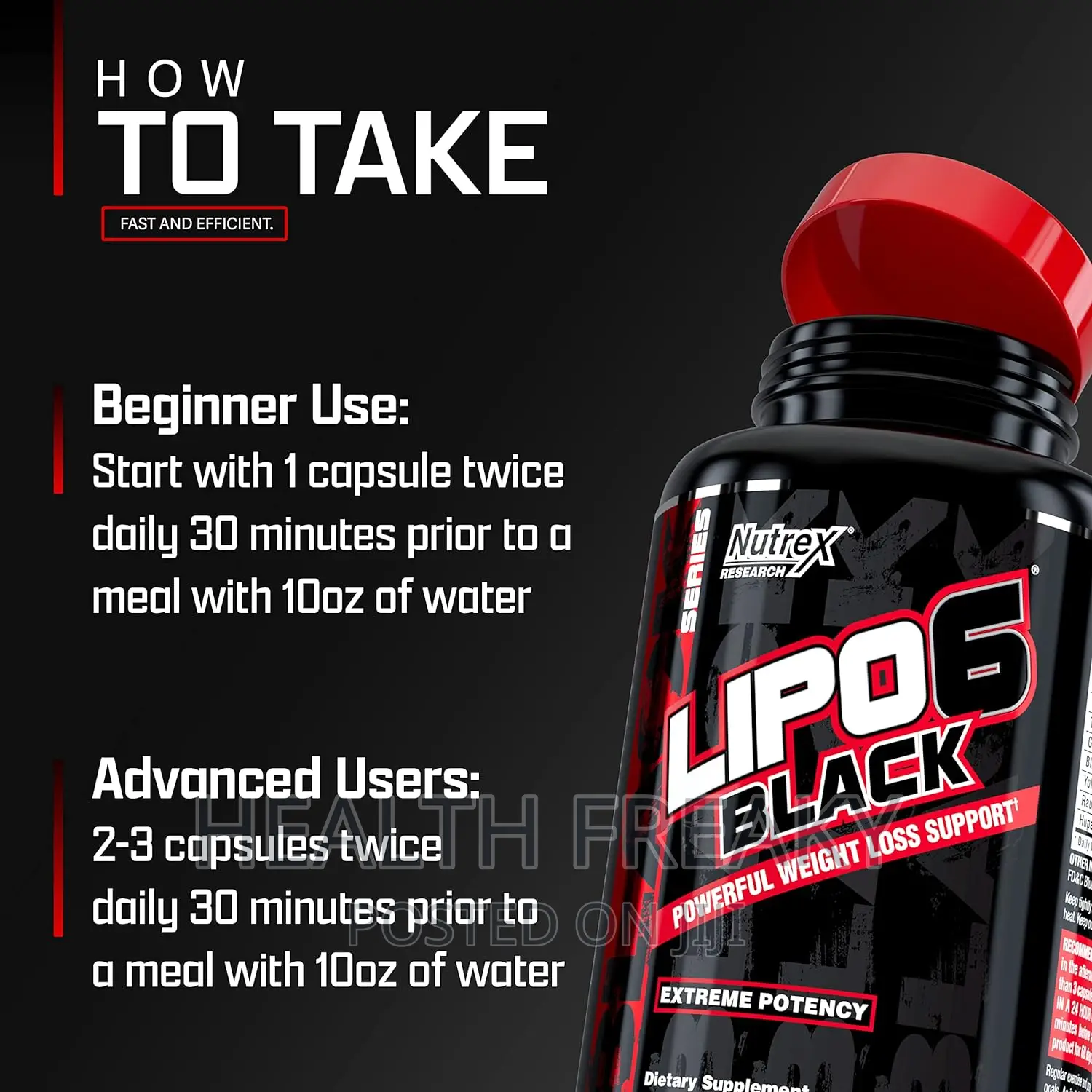 Lipo 6 Black Fat Burner Weight Loss Max Strength Energy