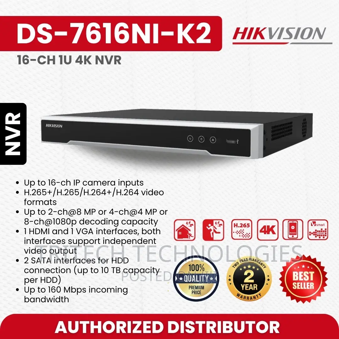 Hikvision 32-Ch 1u K None Poe Acusense NVR Ds-7632nxi-