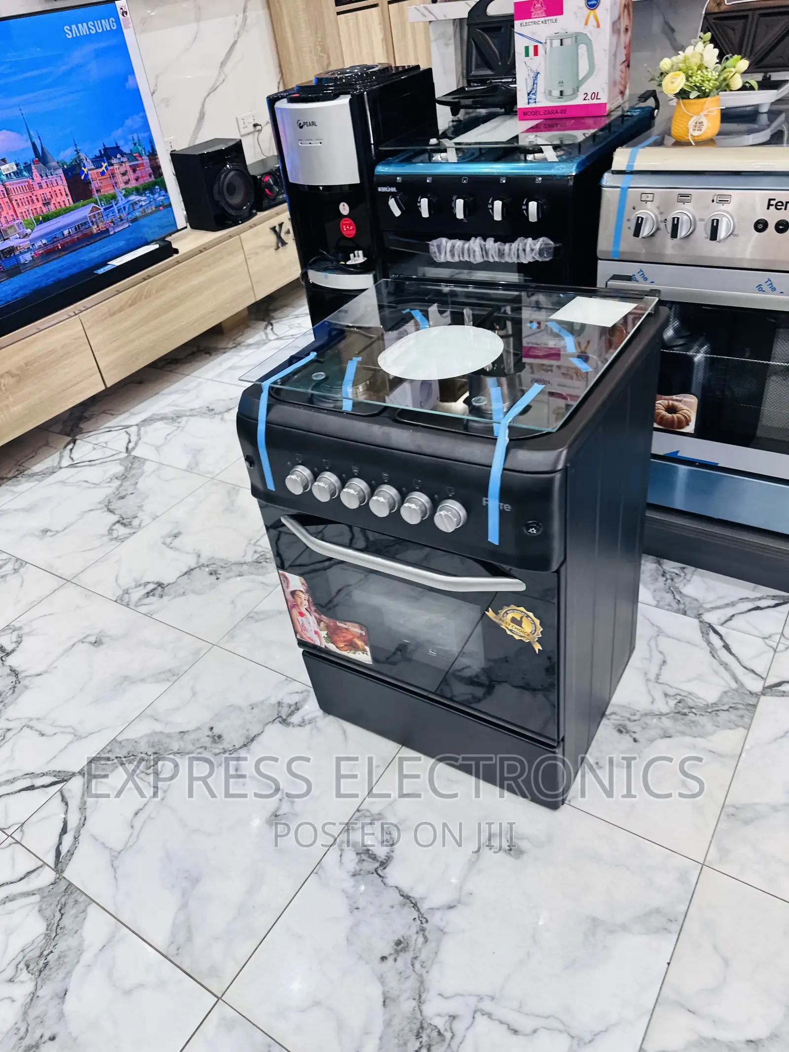 Black—-Ferre Gas Cooker-Oven Grill4burner Stove 60/60