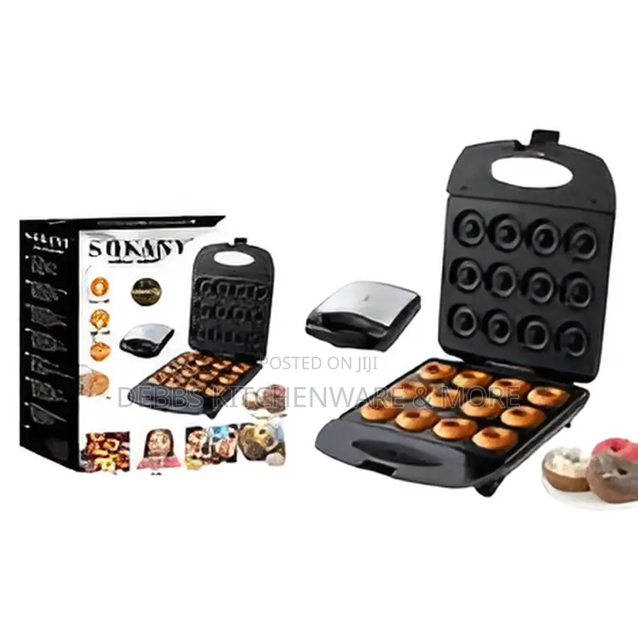 Non -Stick Doughnuts Maker - 12pcs Black/White