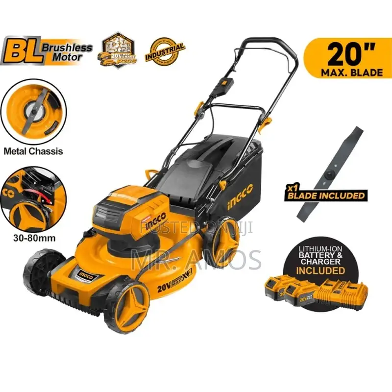 20" Cordless Lawn Mower With 2x(5.0ah) - Lmli20202