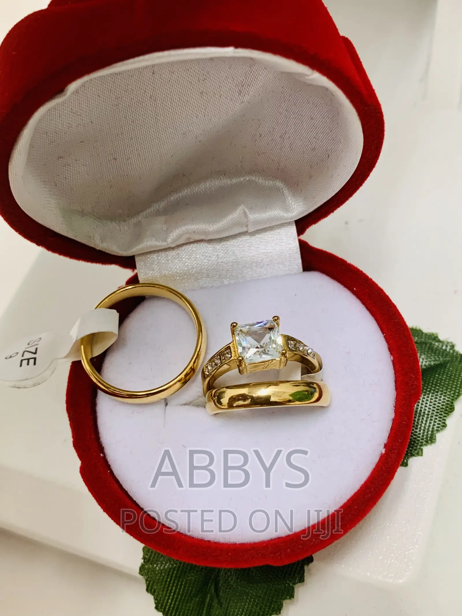 Non Fading Square Cut Ziconia Three Set Wedding Ring