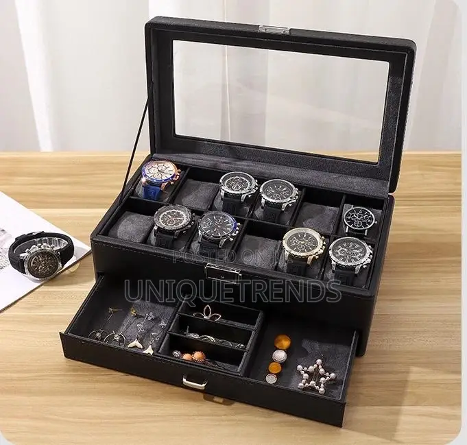 12 Slot Watch Box With Drawer