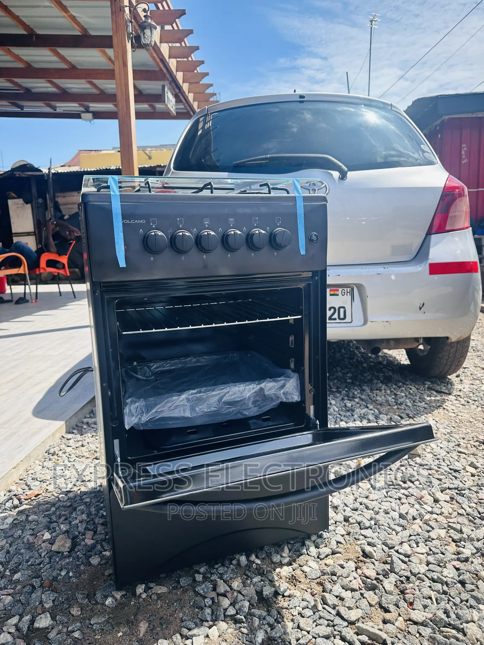 Well Sealed in Box Black Gas Cooker 4burner 59/50 Oven