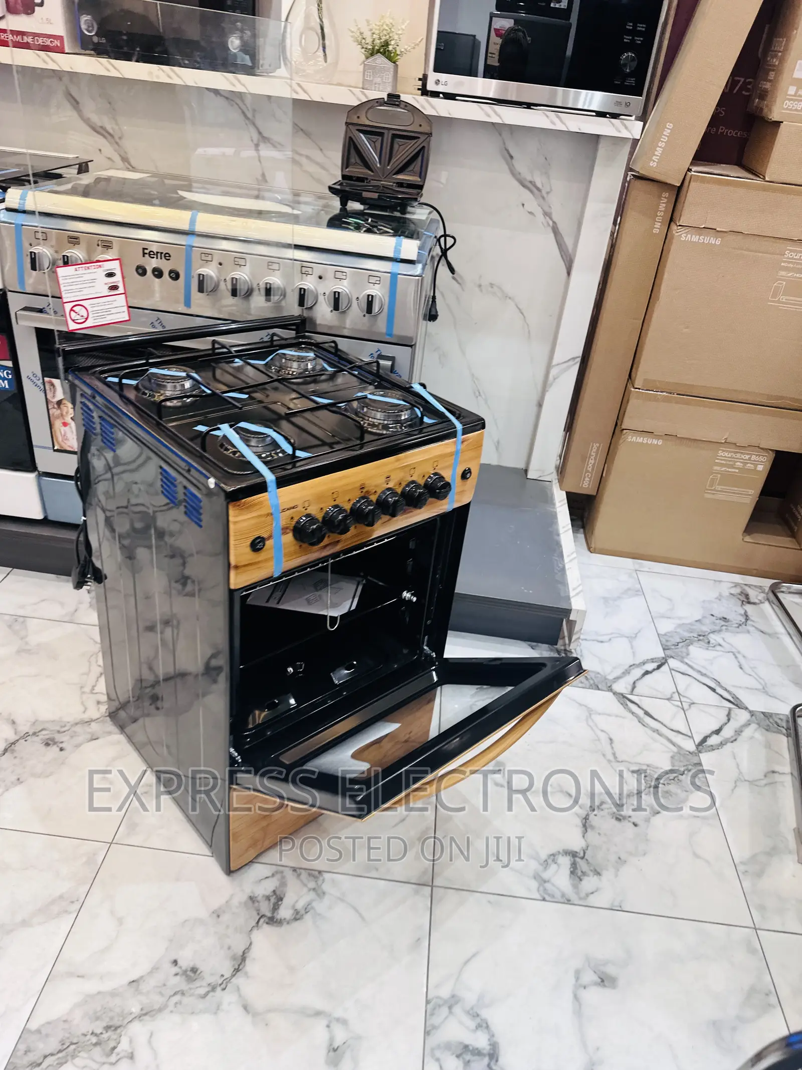 Auto—Ignition Switch Gas Cooker Oven 4burner 50/50 Wooden
