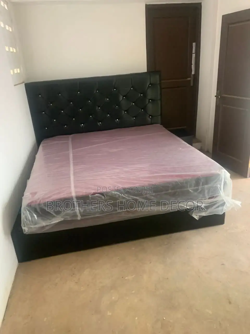 Queen Bed and Mattress With Side Drawer