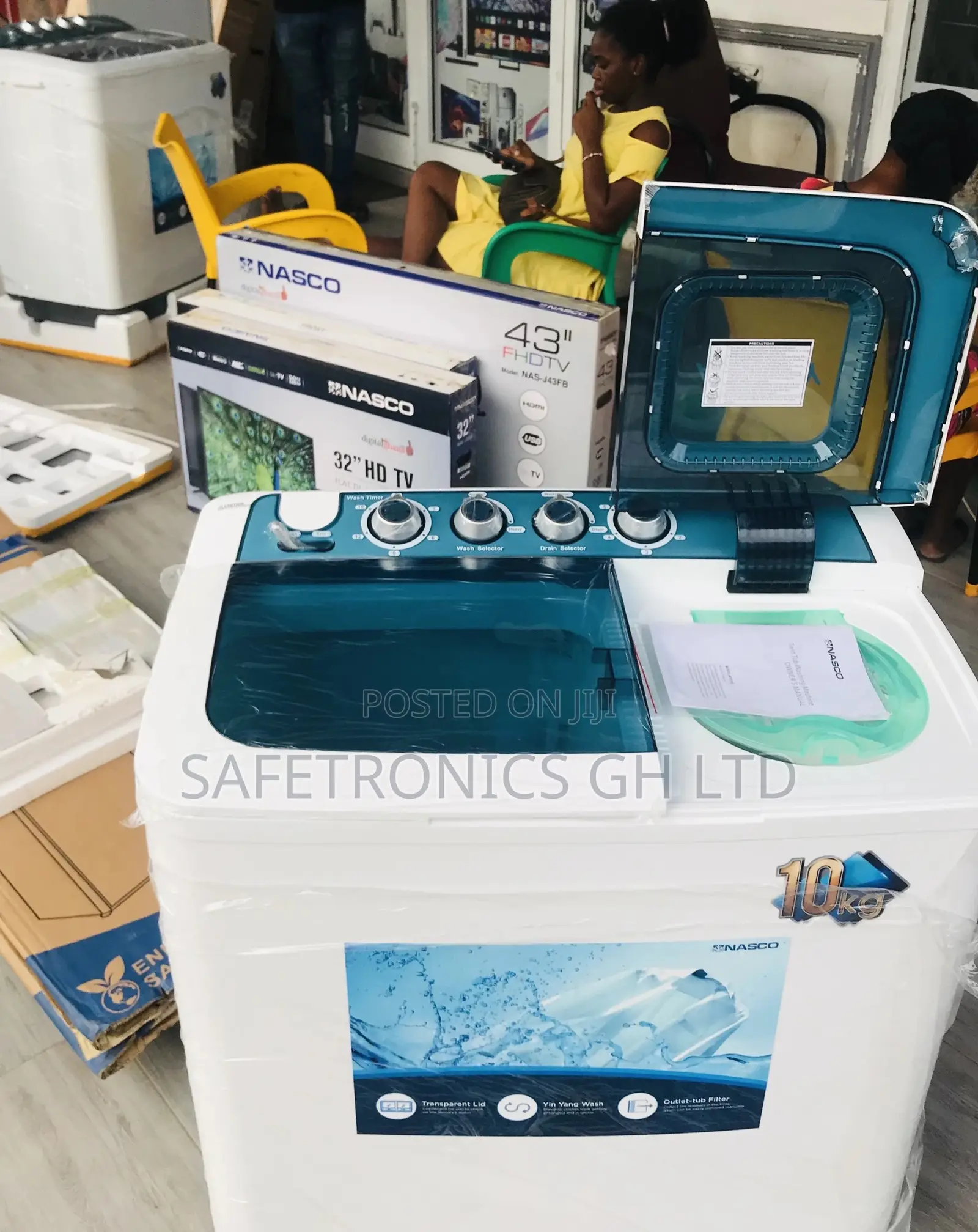 Semiautomatic Topload Washingmachine 10kg Nasco Twintub