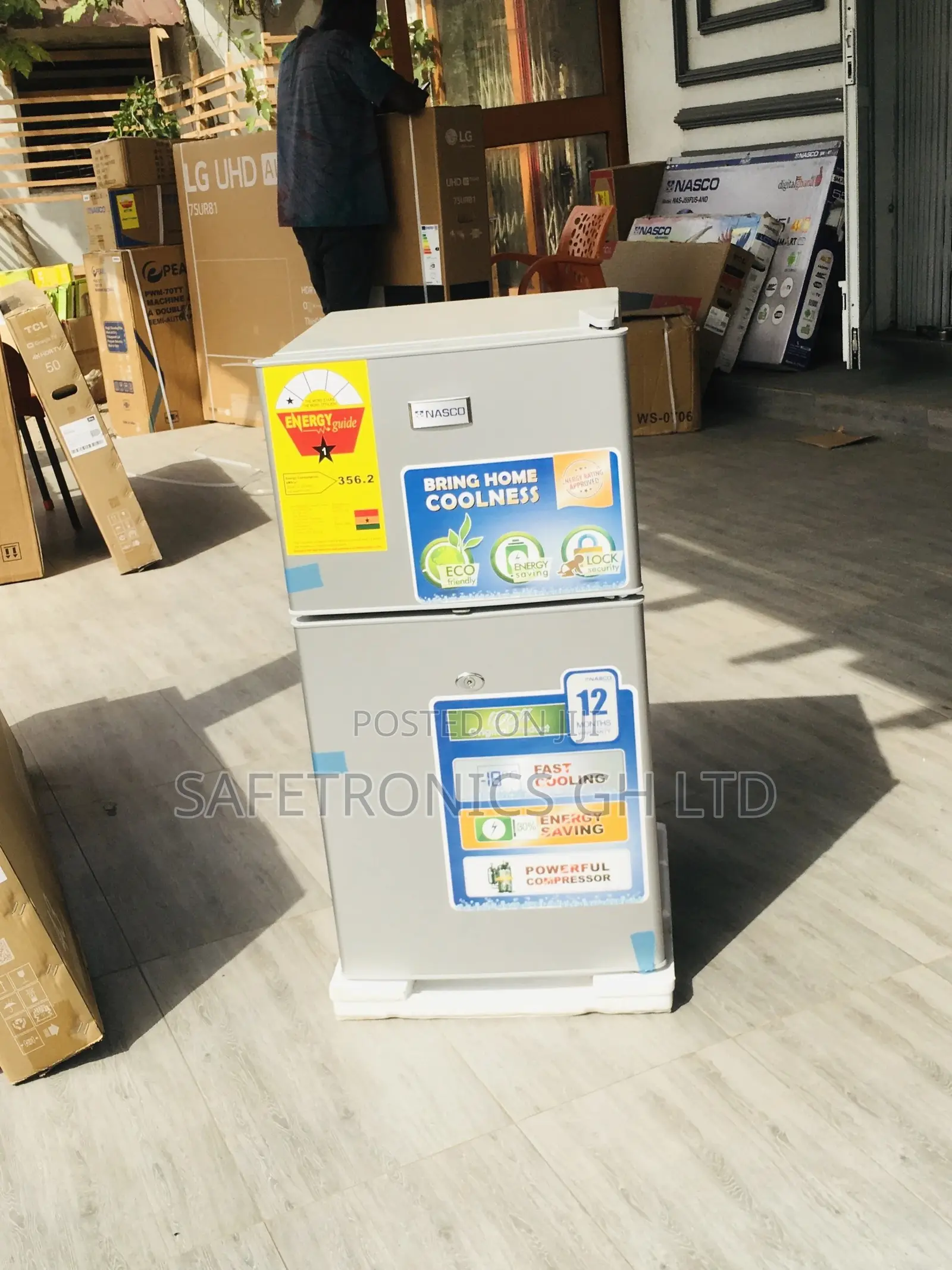 Tabletop Topfreezer Gray Nasco Nas2-120fl Doubledoor Fridge