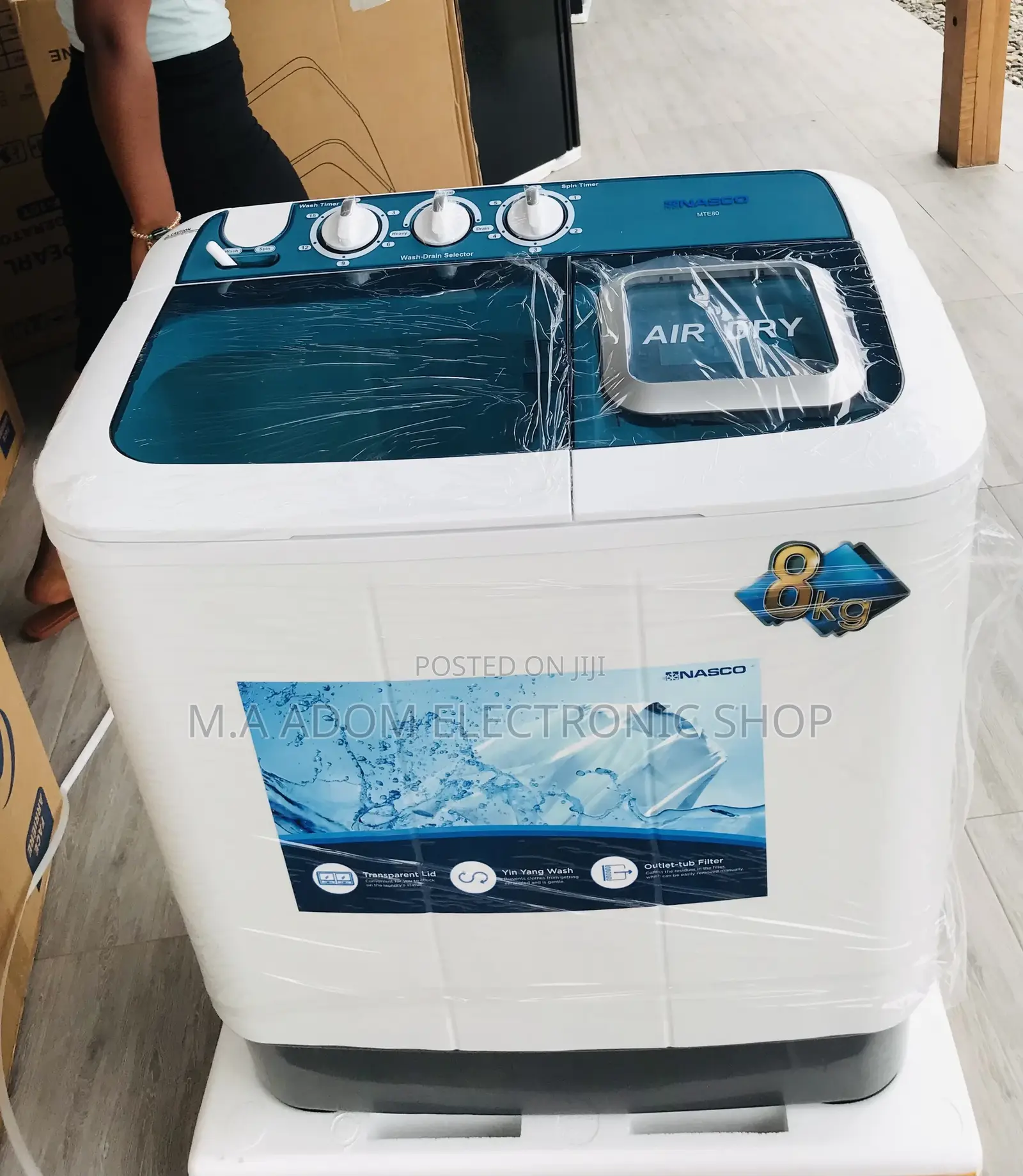 Brand New Nasco 8kg Top Load Electric Washing Machine 