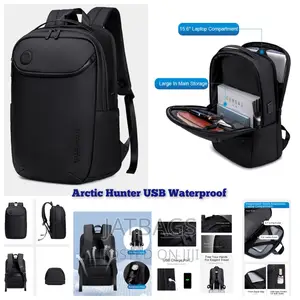 Black Waterproof Usb Laptop Backpack (Free Delivery)