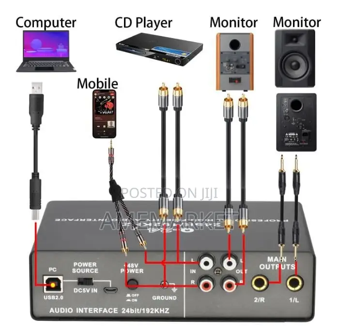 Q24 Studio Recording Audio Interface Electric Guitar