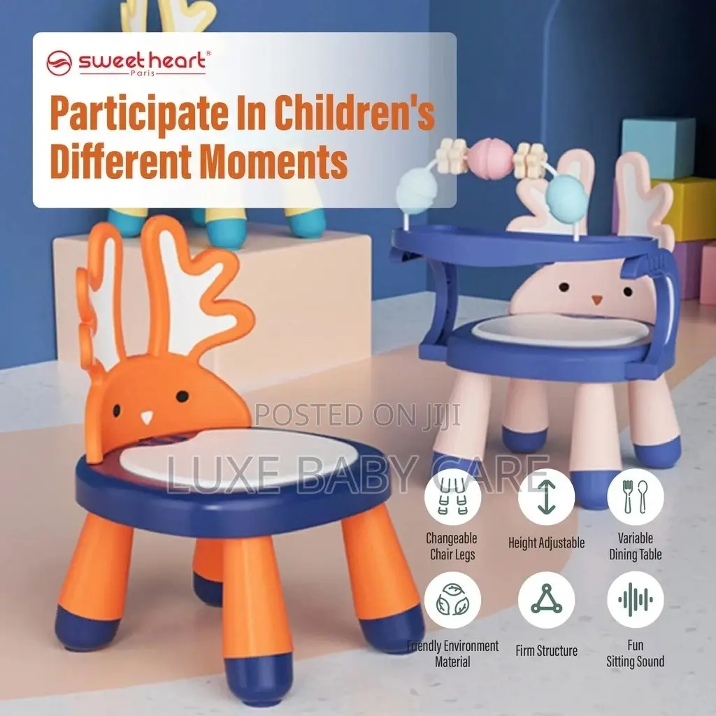 3-in-1 Kids Dining Chair With Adorable Animal Design