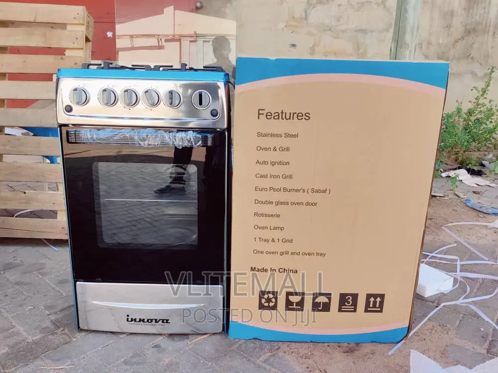 Innova 4 Burner Gas Cooker 50×50 With Oven Grill - (I-4gc)